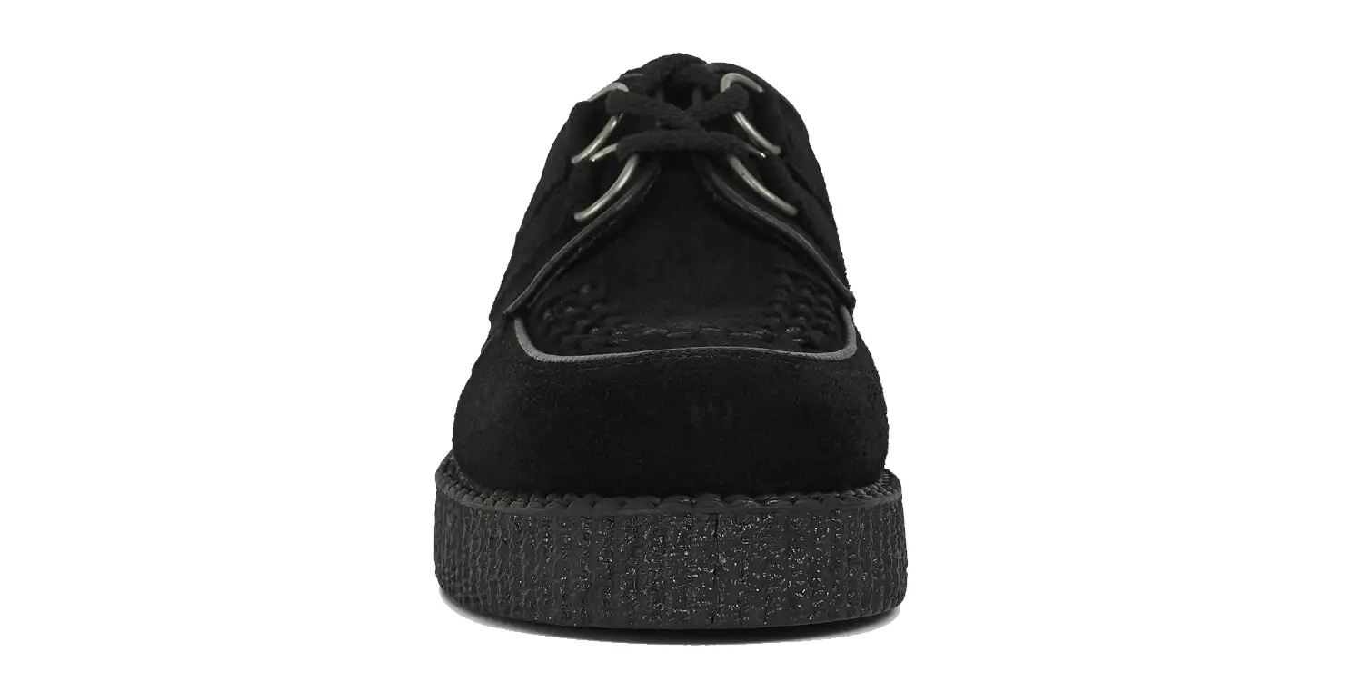 wulfrun creeper from underground in black suede on a single sole made in UK