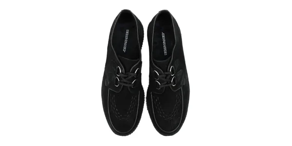 underground shoes wulfrun creeper in black suede made in UK