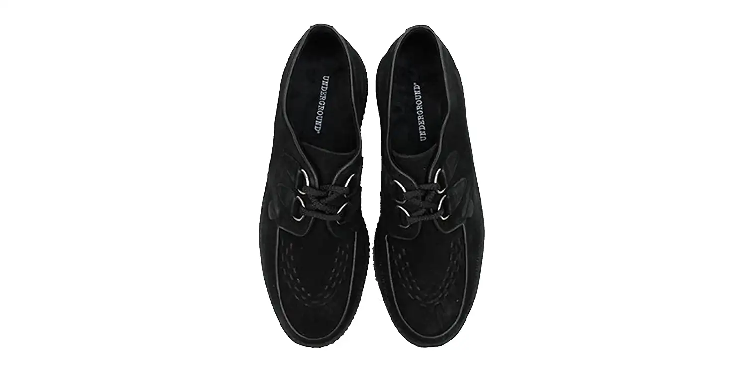 underground shoes wulfrun creeper in black suede made in UK