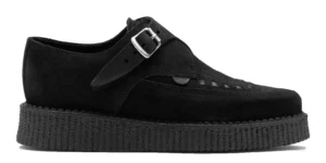 single sole black suede underground apollo buckle creeper made in UK