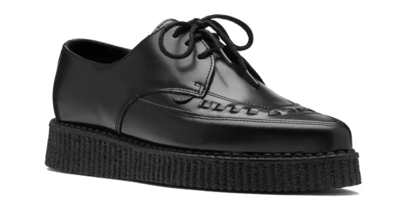 underground barfly lace creeper black leather single sole made in UK