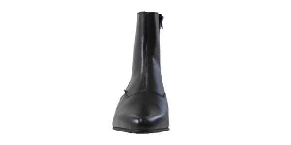 Marlon winklepicker ankle boot with a cuban heel from underground in black leather with a side zip