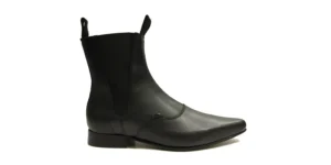 Chelsea Boots black leather with elasticated straps underground Banshee winklepicker ankle boot