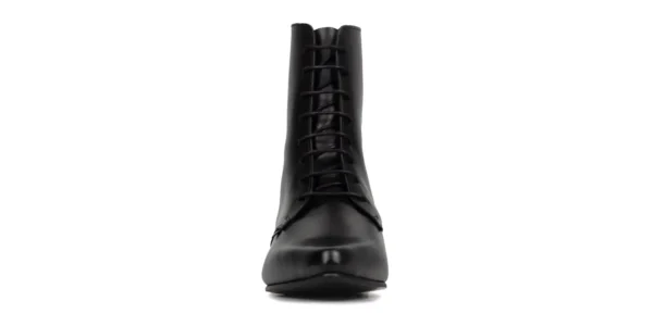 Banshee winklepicker lace up over the ankle boot from underground in black leather