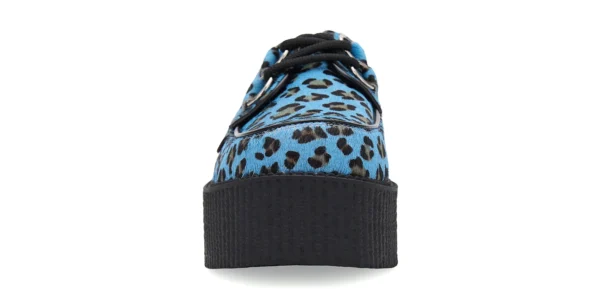 wulfrun creeper from underground in blue leopard print on a double sole