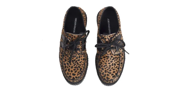 underground shoes wulfrun creeper in cappuccino leopard print