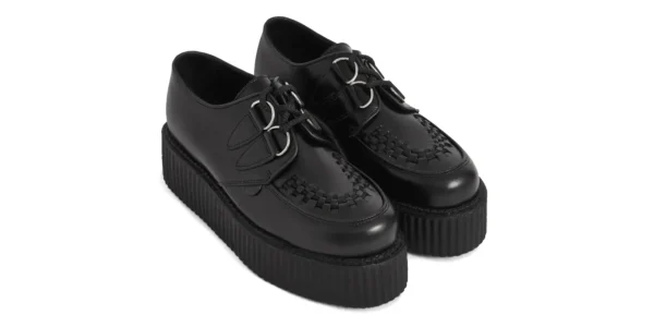 black leather double sole wulfrun creeper by underground