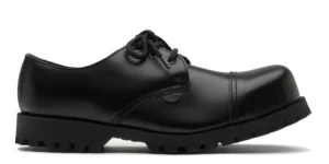 STEEL TOE CAP SHOES single sole black leather underground tracker steel toe cap shoe