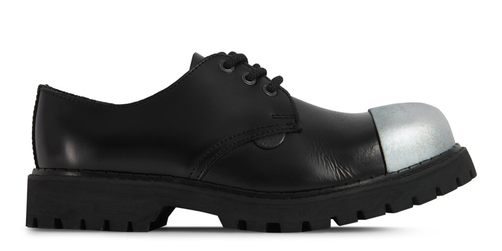 EXTERNAL STEEL TOE CAP SHOES single sole black leather with an external steel toe cap underground tracker steel toe cap shoe