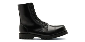 8 Eyelet Steel Toe Cap Boots single sole black leather underground stormer 8 eyelet steel toe cap boot