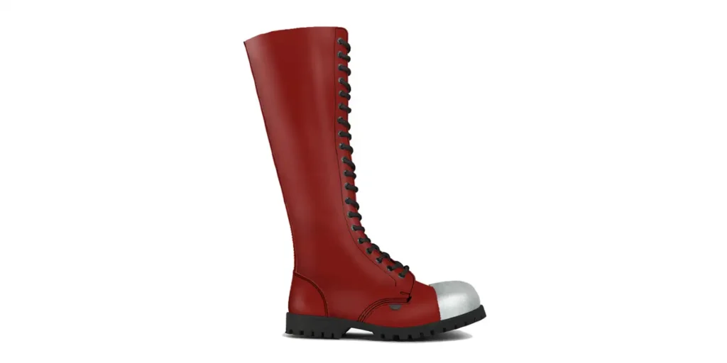 Red Leather Steel Cap Boots