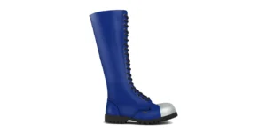 BLUE LEATHER STEEL CAP BOOTS