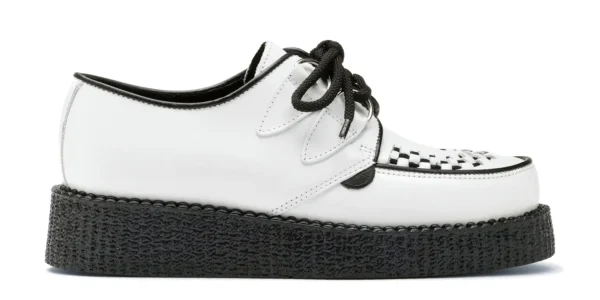 single sole white leather underground wulfrun creeper made in uk