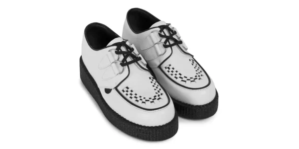 white leather single sole wulfrun creeper by underground made in uk