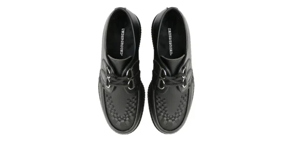 underground shoes wulfrun creeper in black onmicro vegan leather