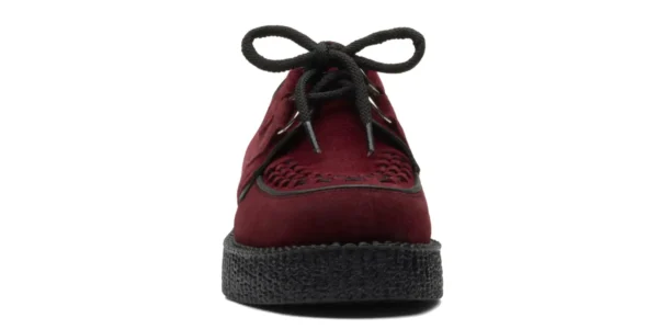 wulfrun creeper from underground in burgundy suede on a single sole