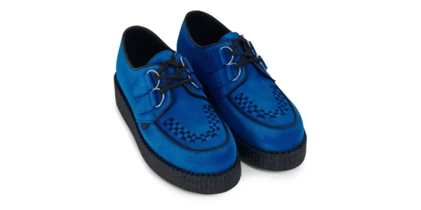 royal blue suede single sole wulfrun creeper by underground