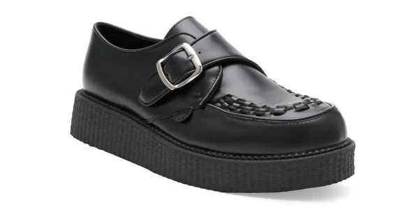 underground king tut buckle creeper black leather single sole