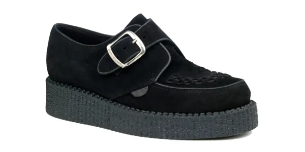 underground king tut buckle creeper black suede single sole