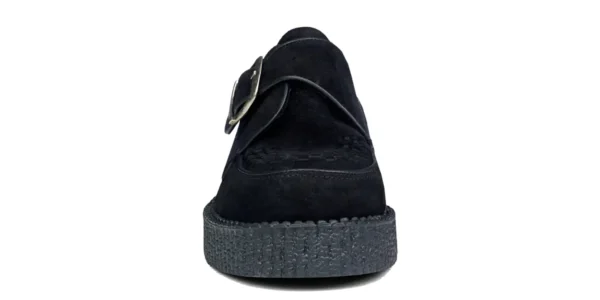 king tut buckle creeper from underground in black suede on a single sole