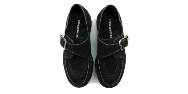 underground shoes king tut buckle creeper in black suede