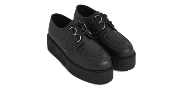 black onmicro vegan leather double sole wulfrun creeper by underground