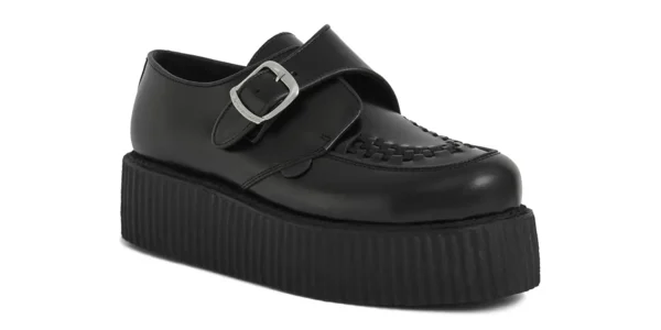 underground king tut buckle creeper black leather double sole