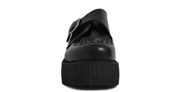 king tut buckle creeper from underground in black leather on a double sole