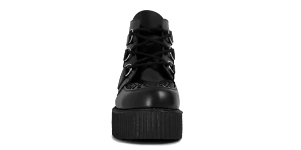 wulfrun high ankle creeper boot from underground in black leather on a double sole