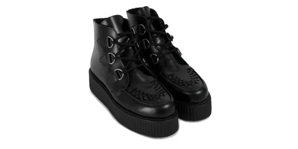 black leather double sole wulfrun high ankle creeper boot by underground