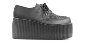 VEGAN CREEPERS triple sole black onmicro vegan leather underground wulfrun creeper