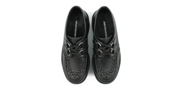 underground triple sole shoes wulfrun creeper in black onmicro vegan leather