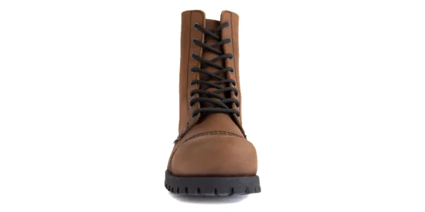 stormer 8 eyelet steel toe cap shoe from underground in tan aztec leather on a single sole