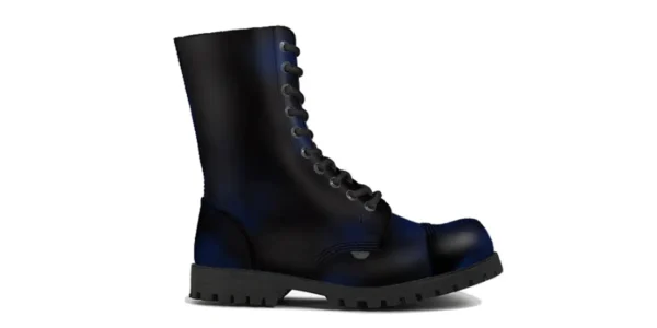 Navy Leather Commando Boot