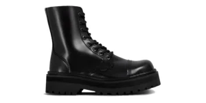 PLATFORM STEEL TOE BOOTS double sole black leather underground stormer 8 eyelet steel toe cap shoe