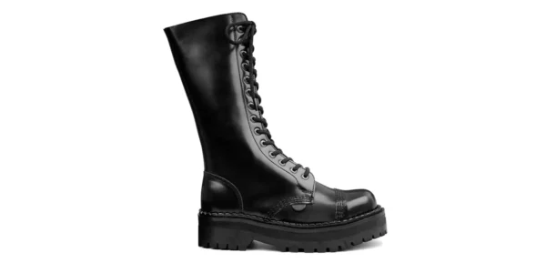 PLATFORM STEEL TOE RANGER BOOT double sole black leather underground ranger 14 eyelet steel toe cap boot