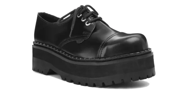 underground tracker steel toe cap shoe black leather triple sole