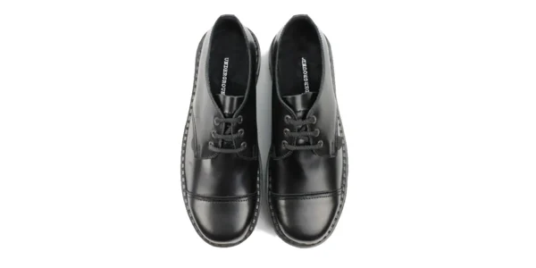 underground triple sole shoes tracker steel toe cap shoe in black leather