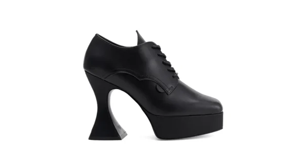 GOTH PLATFORM SHOES Black leather Plartform lace shoe with Gothic inspired heel underground original otranto platfrom