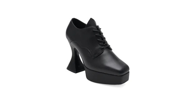 underground original otranto platfrom black leather plartform shoe with Gothic inspired heel and shoelace