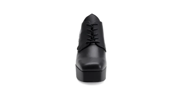 otranto platform from underground in black leather Gothic inspired Platform heel shoe with shoelace