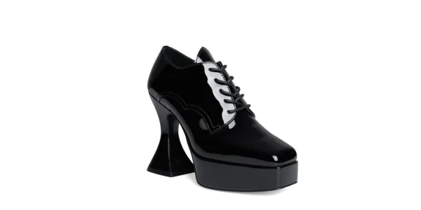 underground original otranto platfrom gothic inspired Platform lace shoe in black patent leather