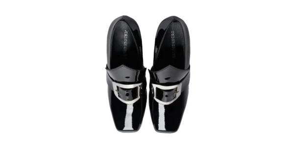 underground original otranto platfrom Gothic inspired black patent leather pilgrim buckle Platform shoe