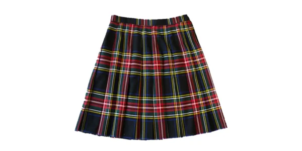 Black Stewart tartan midi length skirt