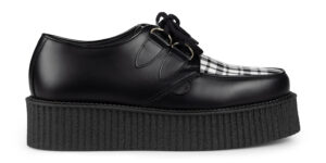 LEATHER AND TARTAN CREEPER SHOES - DOUBLE SOLE - WULFRUN - MENZIES- MADE IN THE U.K.