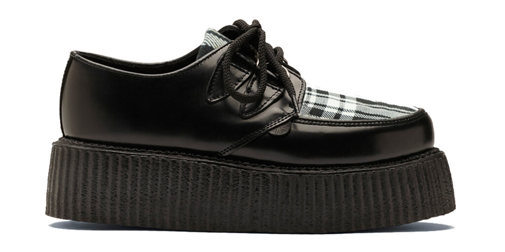 LEATHER AND TARTAN CREEPER SHOES
