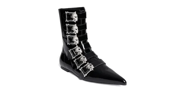 UD-359 PATENT LEATHER SKULL BLACK SILVER_2