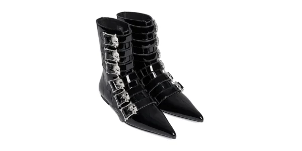 UD-359 PATENT LEATHER SKULL BLACK SILVER_4