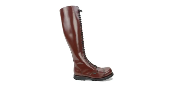 30 Eyelet Cherry Red Leather Boots  