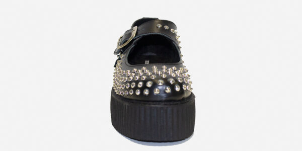 UM-D081 LEATHER-STUD EYE-BLACK-SILVER 1